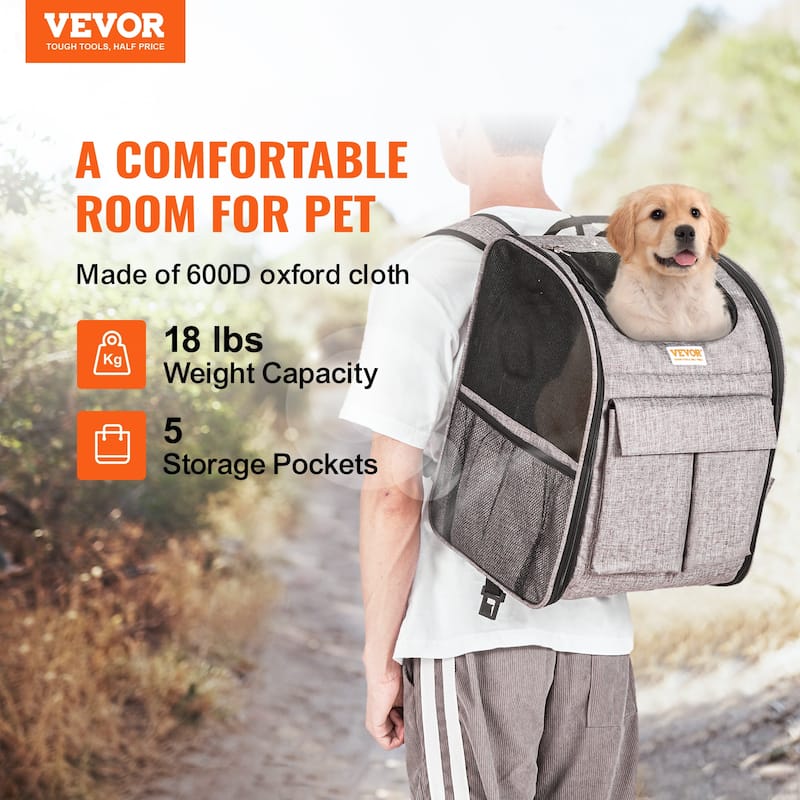 VEVOR Cat Carrier with Wheels Rolling Pet Carrier with Telescopic Handle and Shoulder Strap