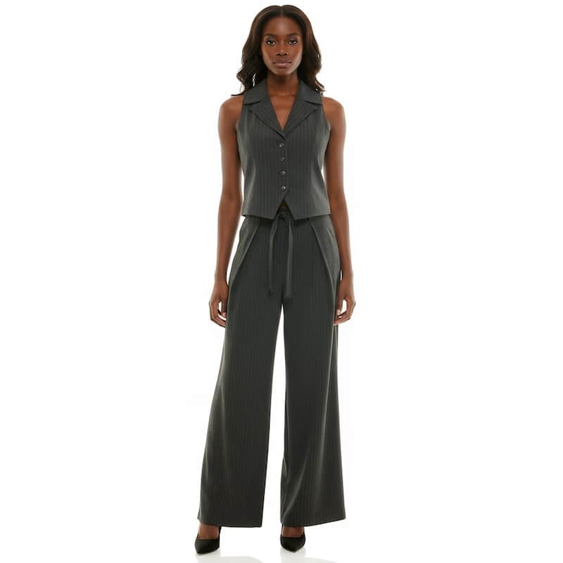 Nicole Miller Pinstripe Wide Leg Trouser