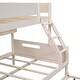 preview thumbnail 9 of 7, Twin Over Full Bunk Beds with Twin Size Trundle-Bed & 4 Storage Shelves, Solid Wood Bunk Bedframe with Ladder and Guard Rail
