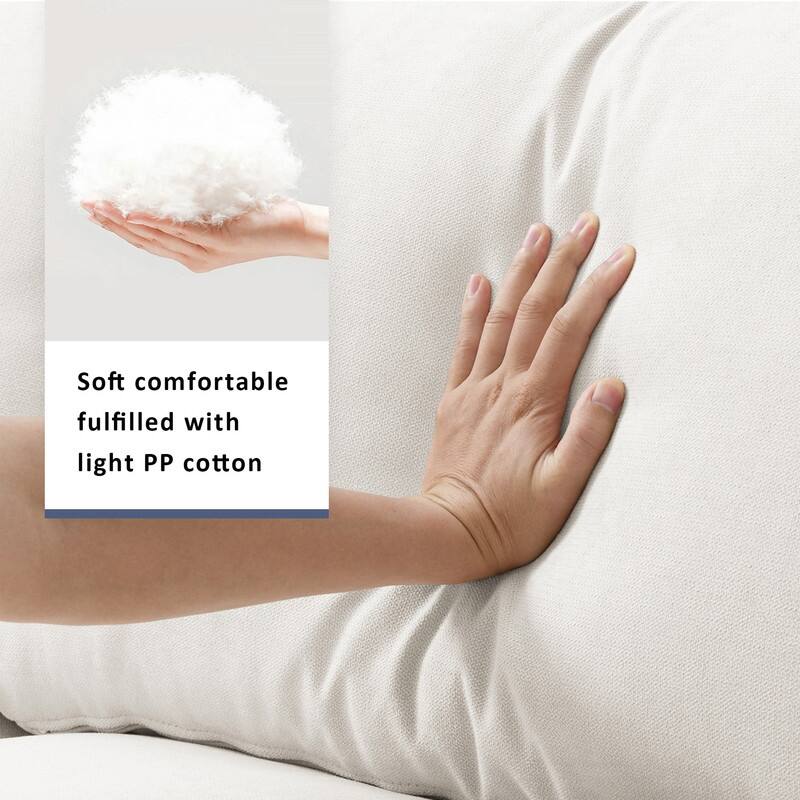 100.4" L-shaped Triple Sofa with Two Throw Pillows