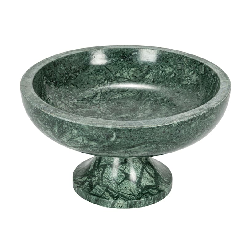 Marble Footed Bowl - 8.0"L x 8.0"W x 4.5"H