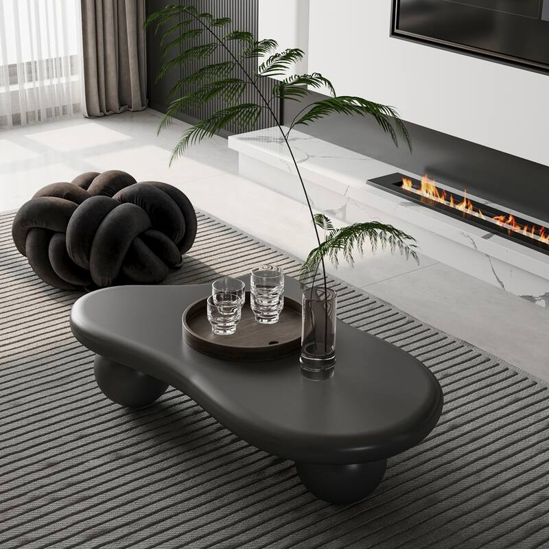 Cloud Shaped Coffee Table with 3 Ball Legs for Living Room