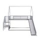 preview thumbnail 5 of 24, Twin over Twin Metal Bunk Bed House Bed with Slide and Staircase