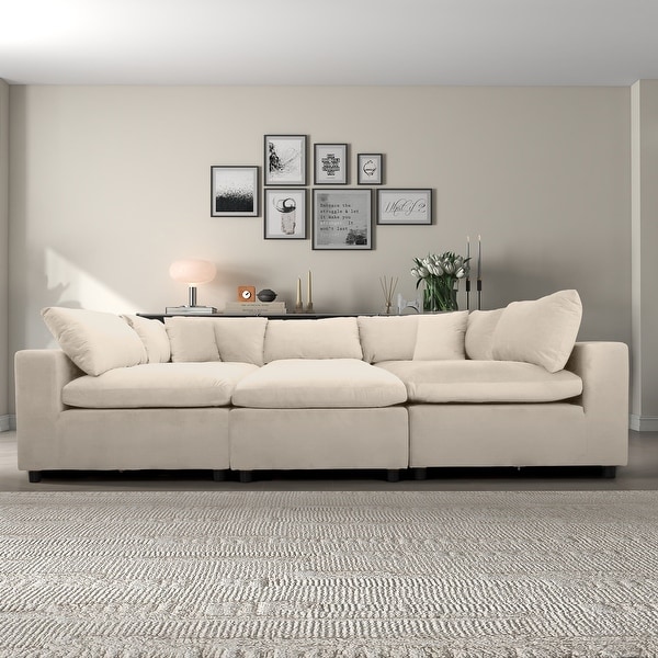 GDFStudio - Hayward Velvet 6-Seater Modular Sectional Sofa - On