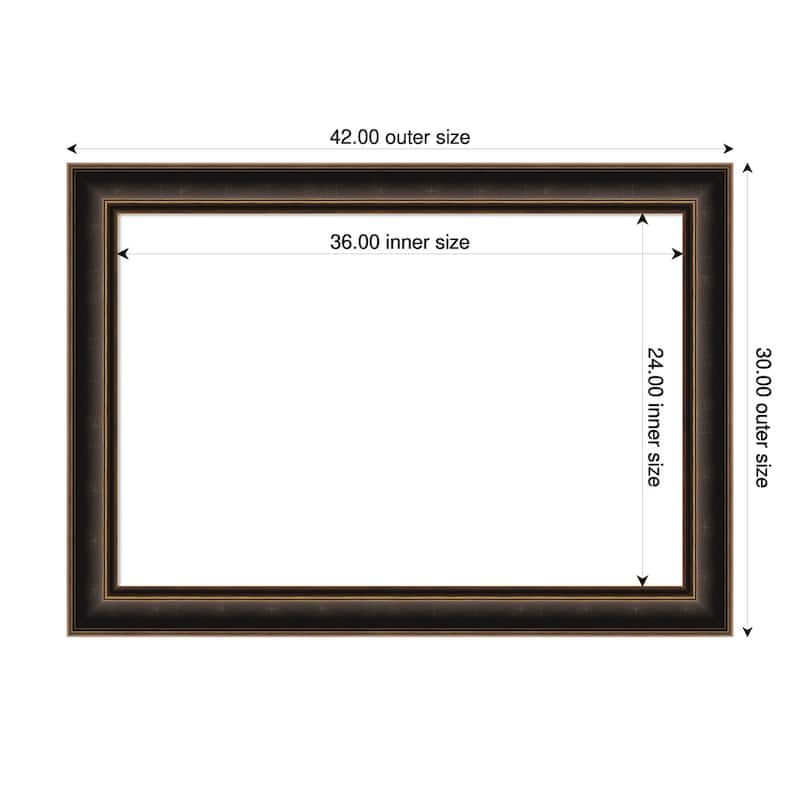 Amanti Art Villa Oil Rubbed Bronze Framed Dry Erase Magnetic Board - 42 x 30 in