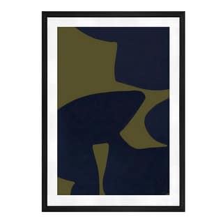 NADAAL STUDIOS Remiel II, Abstract Framed Print, Olive & Navy
