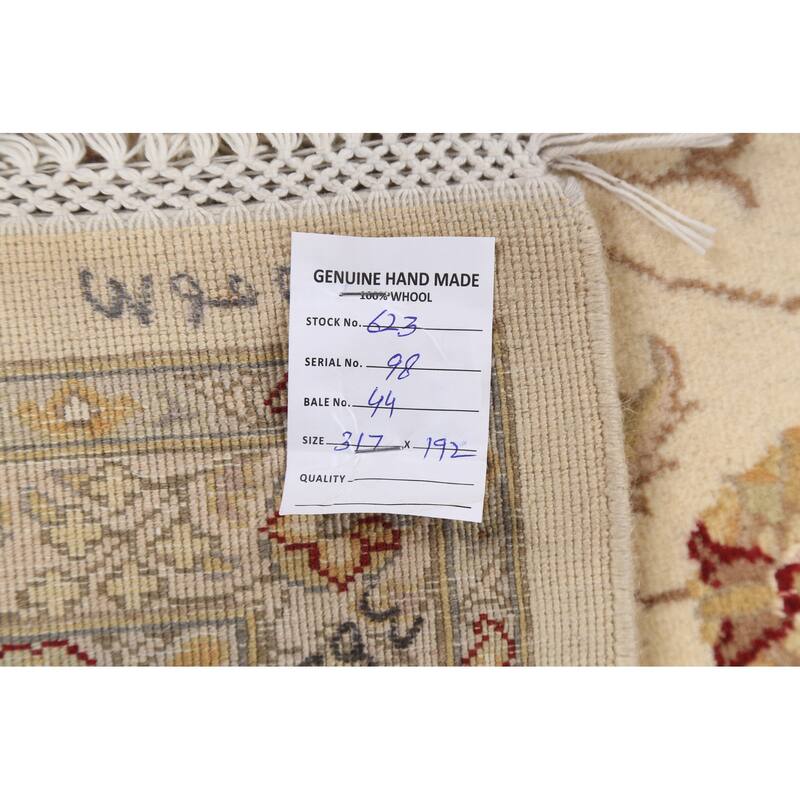 Vegetable Dye Tabriz Oriental Floral Area Rug Hand-knotted Wool Carpet - 6'4" x 10'6"