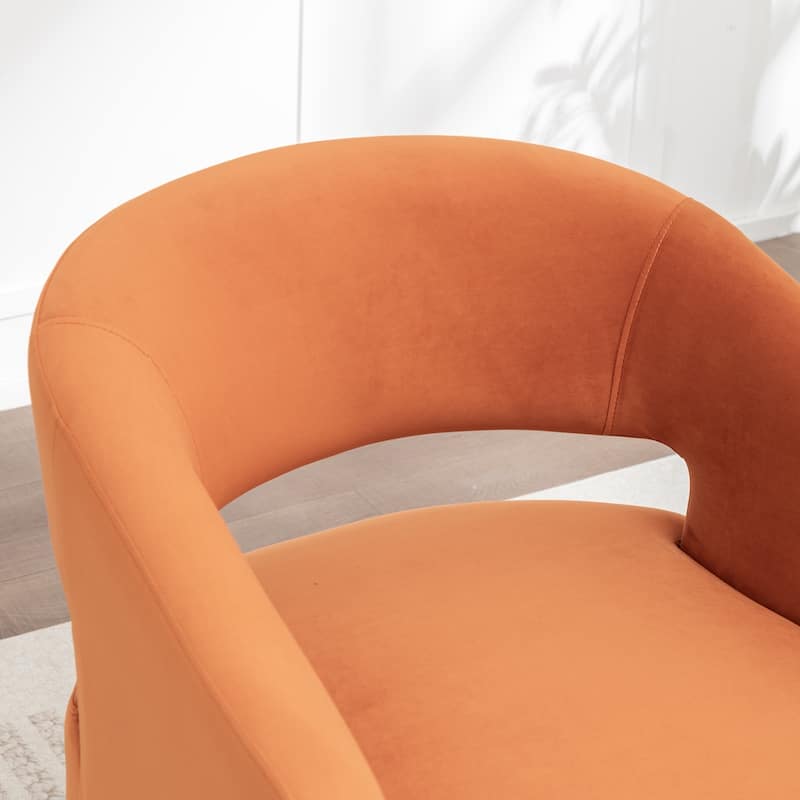 SEYNAR Modern Glam Velvet Accent Armchair Open Back with Ottoman