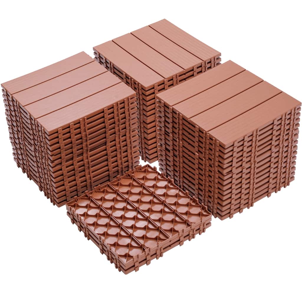Plastic Interlocking Deck Tiles, 12.00"x12.00"(Pack of 44 ), Patio Flooring Outdoor Waterproof All Weather Use for Garden