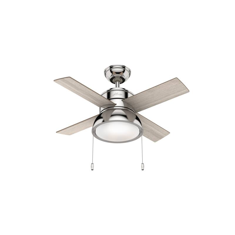 Hunter 36" Loki Ceiling Fan with LED Light - Bedrooms, Home Office, Laundry - Rustic, Farmhouse