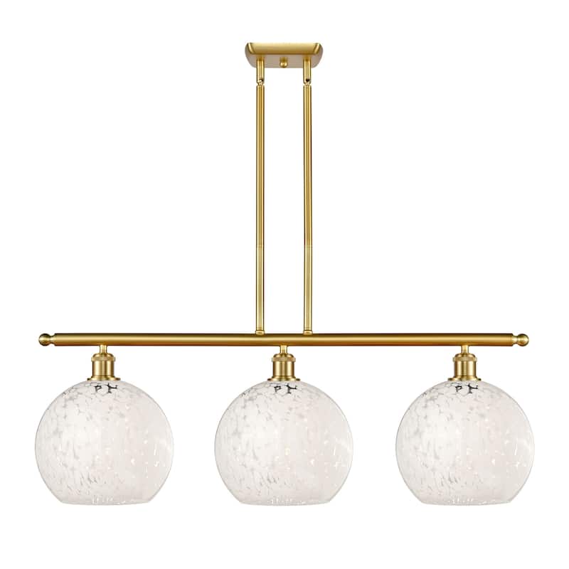 Innovations Lighting 516-3I-13-37-White Mouchette-Indoor Pendant White - Satin Gold / White Mouchette