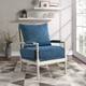 Kaylee Spindle Chair in Fabric with White Frame - Denim