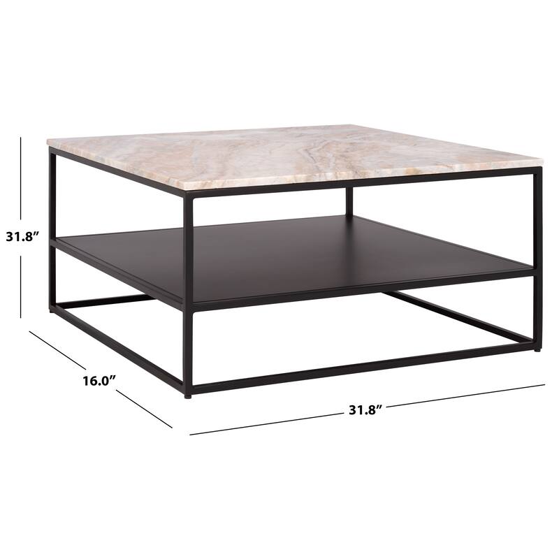 SAFAVIEH Couture Macklyn Marble Top Coffee Table - 32"W x 32"D x 16"H