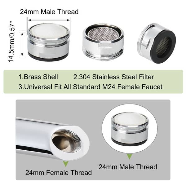 Shop 2pcs 24mm Faucet Aerators Universal Male Female Faucet