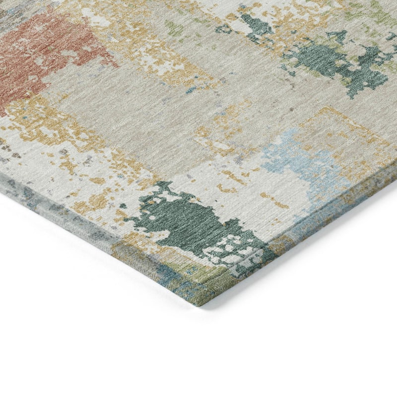 Machine Washable Indoor/Outdoor Casual Contemporary Chantille Rug