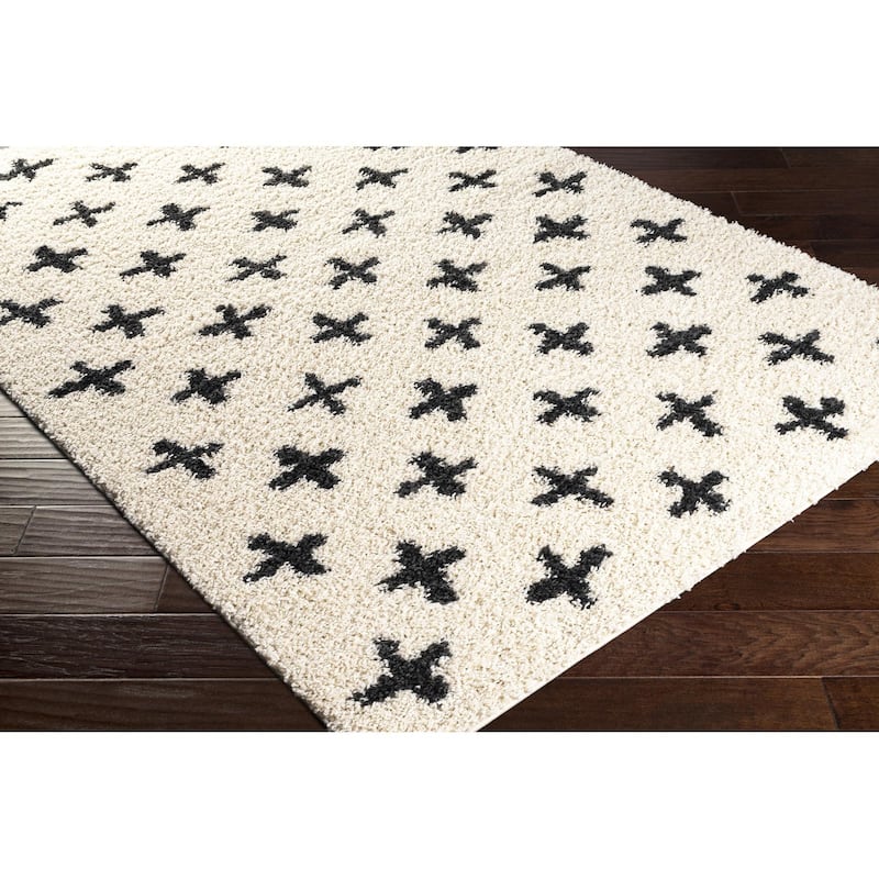 Livabliss Beni Shag Moroccan Dots Area Rug