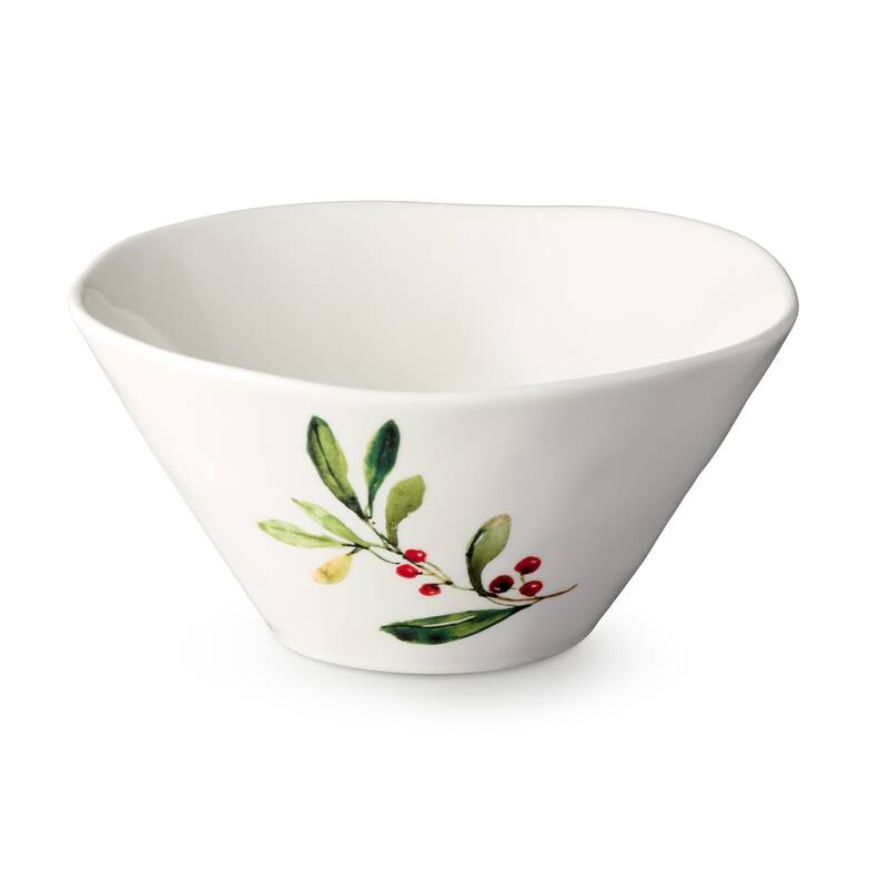 Certifed International Holly And Vines Set of 4 Ice Cream/Dessert Bowls 6.25" x 3" Assorted Designs - 6.25 L x 6.25 W x 3 H