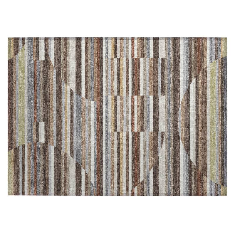 Machine Washable Indoor/ Outdoor Modern Cokedale Chantille Rug