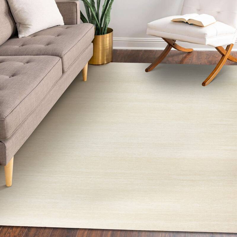 My Magic Carpet Machine Washable Area Rug Solid Cream - 5' X 7'