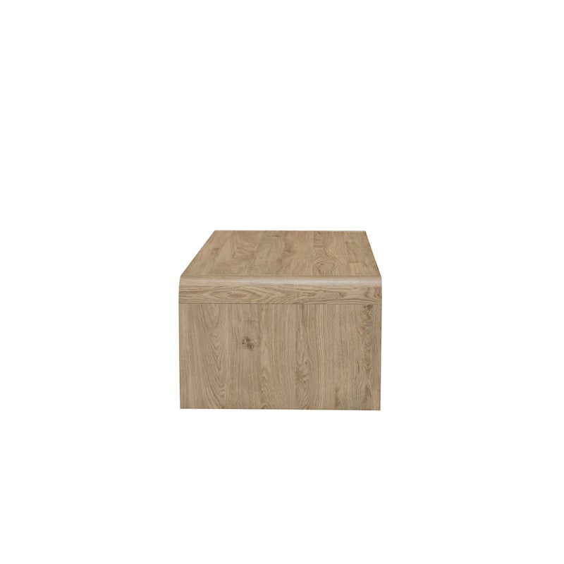Maria Coffee Table, 2 Drawer and Waterfall Style, Beige Wood 47 Inch