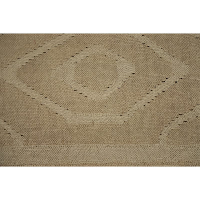 Hand Woven Oriental 100% Wool Carpet Southwestern Tribal Brown Kilim Area Rug - 5' 7'' X 3' 10''