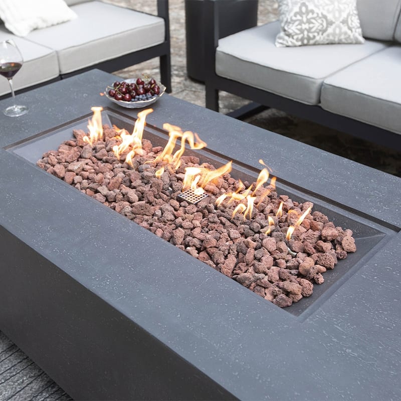 Elementi Andes Propane Fire Pit 60,000 BTUs - 66 x 32 Inches - 66 x 32 in.