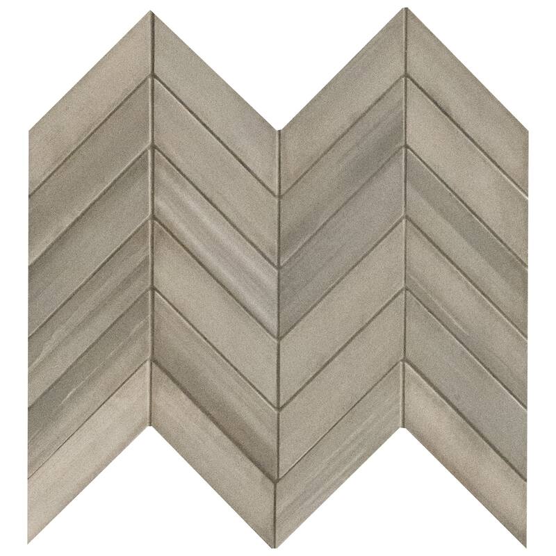 Ackland AKN-P-GL12X15CVM-CA Glacis - 12" x 15" Porcelain Chevron - Pewter