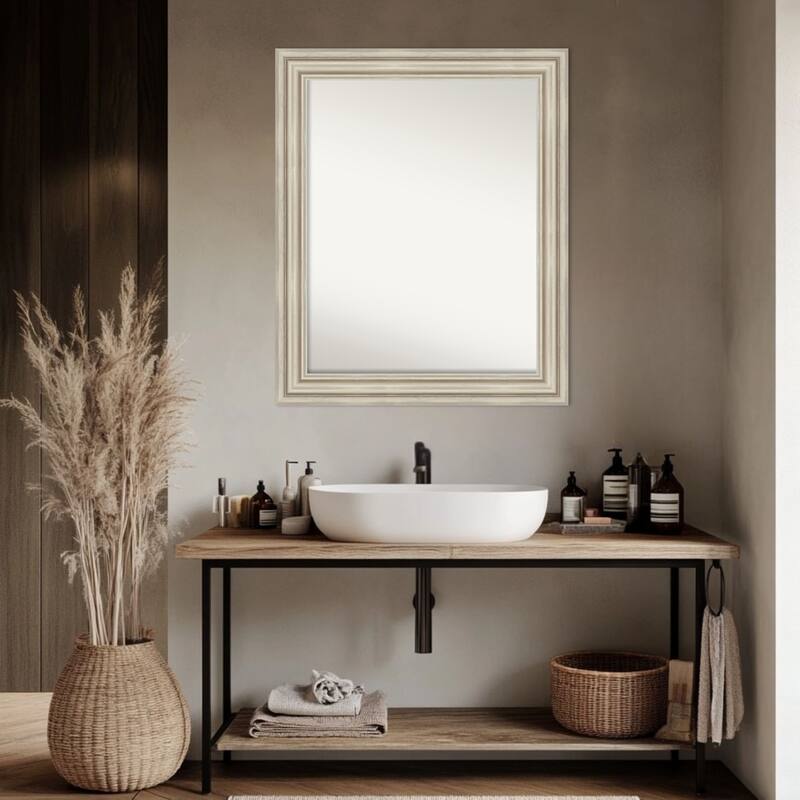 Sierra Non-Beveled Wood Framed Bathroom Vanity Wall Mirror
