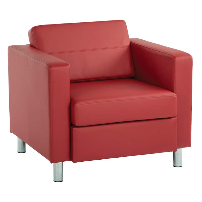 Pacific Arm Accent Chair with Chrome Legs - Lipstick