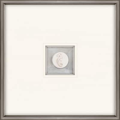 Seahorse Intaglio Framed Art Mixed Media Shadow Box Under Glass - White