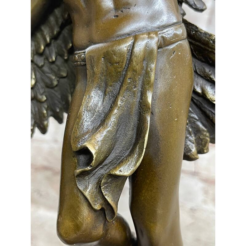 Winged Native American Indian Eagle Bird Art Legend Shaman Bronze Marble Base