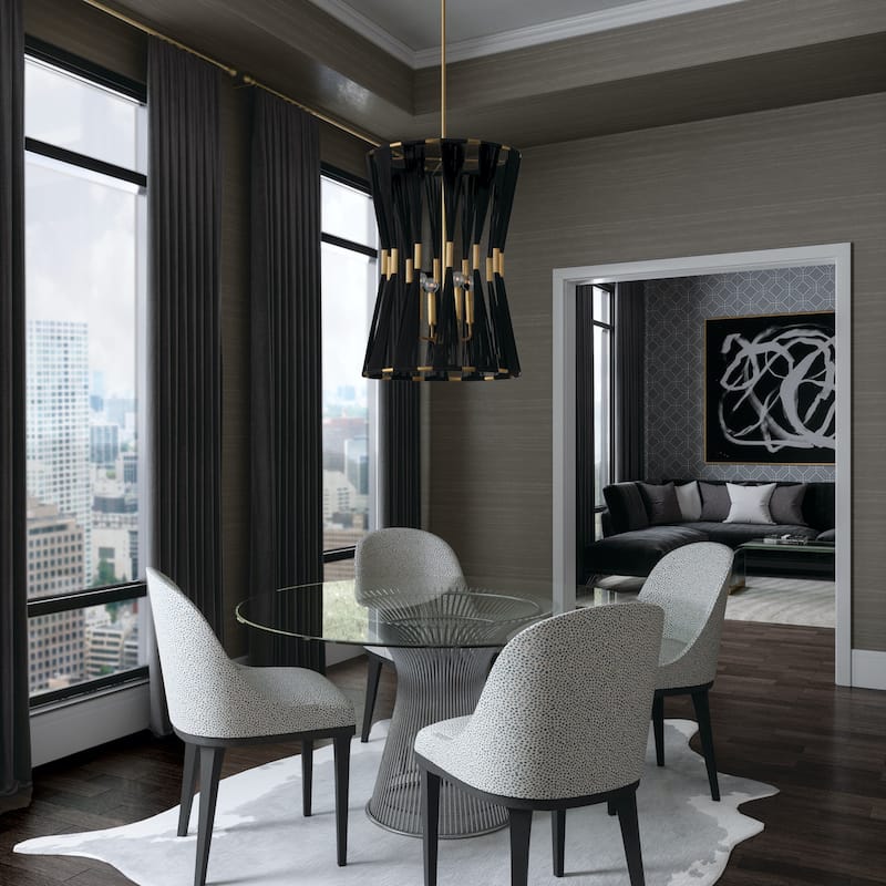 Bianca 19.5" 4-light Patinaed Brass Foyer Pendant