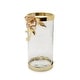 preview thumbnail 3 of 1, Hammered Glass Canister with White Enamel and Gold Leaf Flower, Marble Lid with Gold knob (3 sizes)