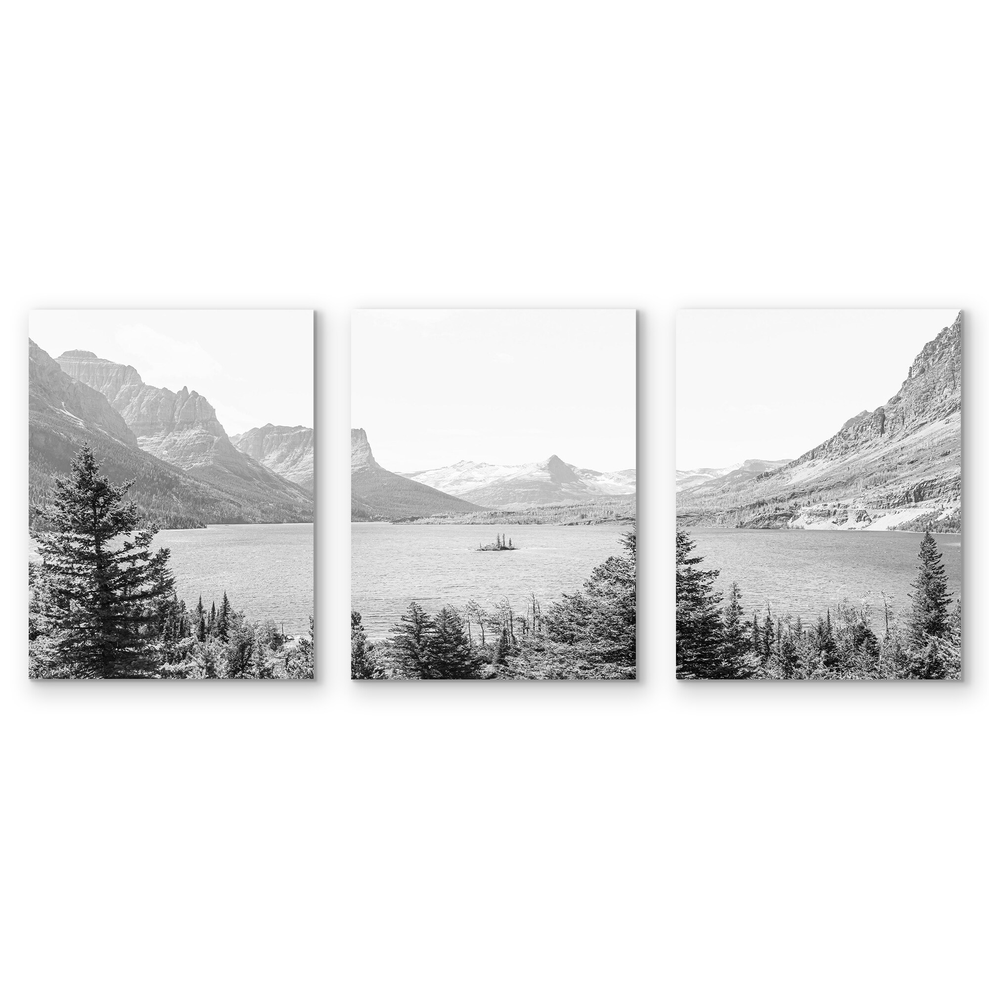 Americanflat 3 Piece 16x20 Wrapped Canvas Set - Black and Whiteby Artvir
