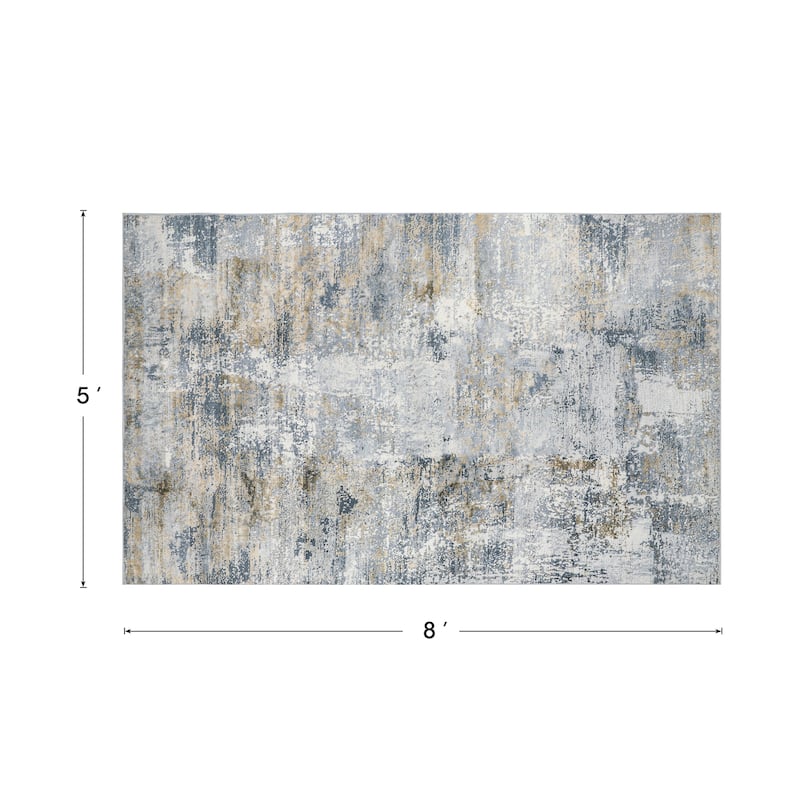 Glitzhome Modern Abstract Distressed Indoor/Outdoor Area Rugs