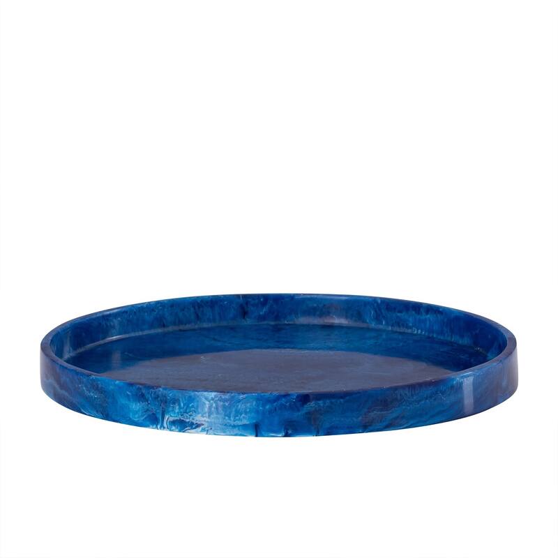 Lg Blue Resin Round Tray
