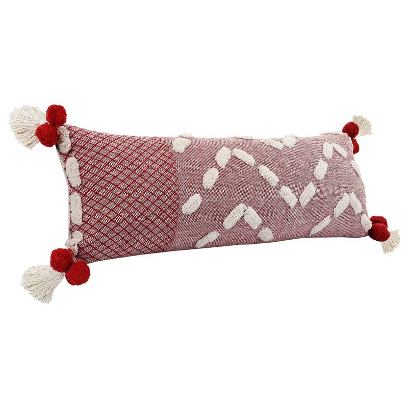 Sevita Heute Red Zeal Pom Throw Pillow