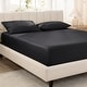 preview thumbnail 14 of 55, Bare Home Organic Cotton Fitted Sheet - Smoth Sateen Weave King - Black