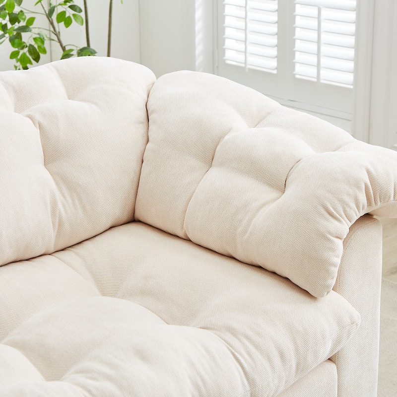 99 Inch Chenille 2-Seater Sofa,Upholstered Fluffy Cloud Sofa