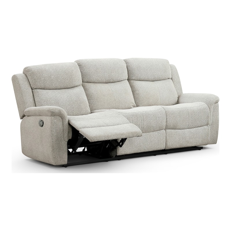 Furniture of America Gulid Modern 3-Piece Light Grey Padded Reclining Sofa Set