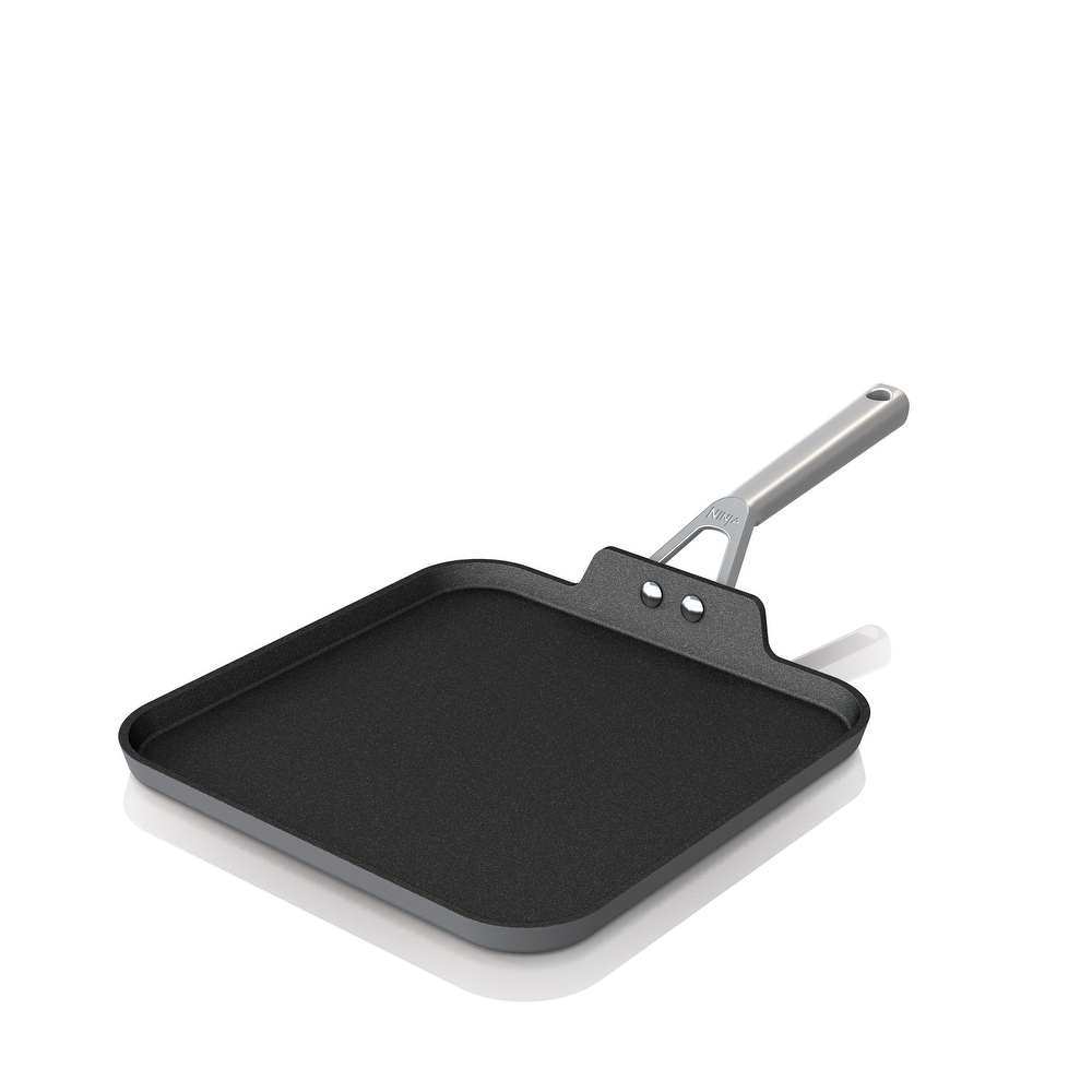  Home Basics Cast Iron Skillet Griddle (Black) Iron Griddle For  Pancakes, Bacon, Burgers, and More, Nonstick Large Cast Iron Griddle With  Handles