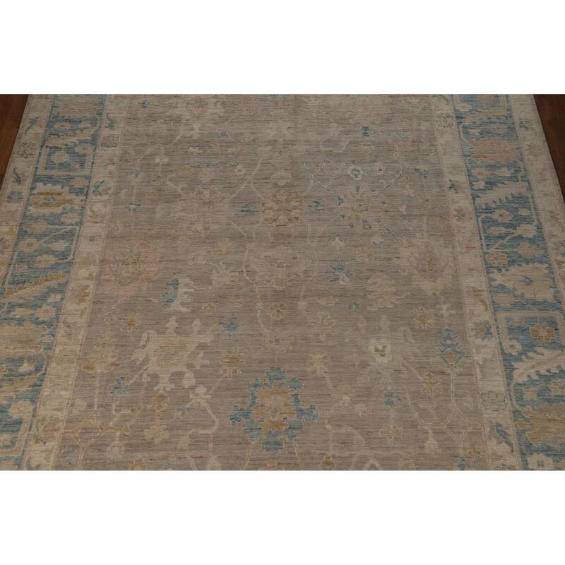 Vegetable Dye Oushak Turkish Area Rug Handmade Wool Carpet - 8'10"x 11'11"