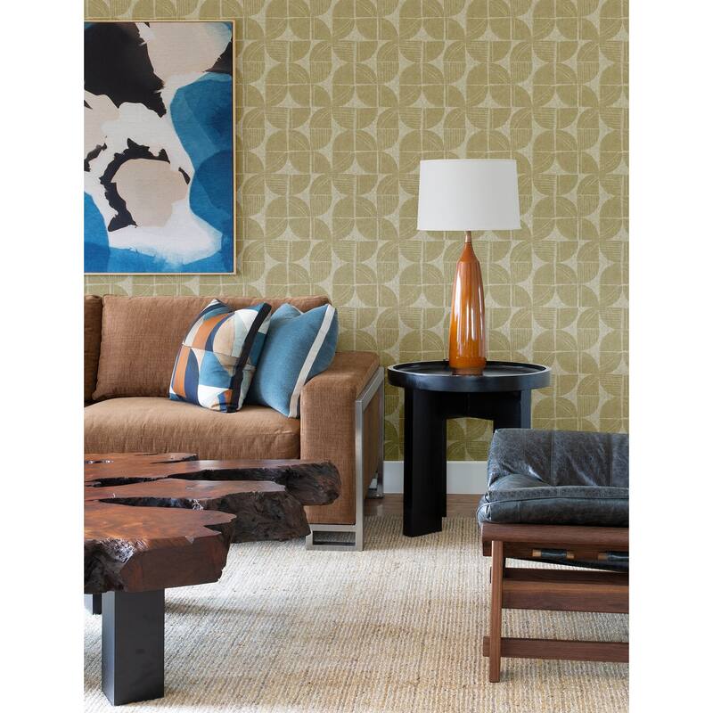 A-Street Prints Baxter Honey Semicircle Mosaic Wallpaper