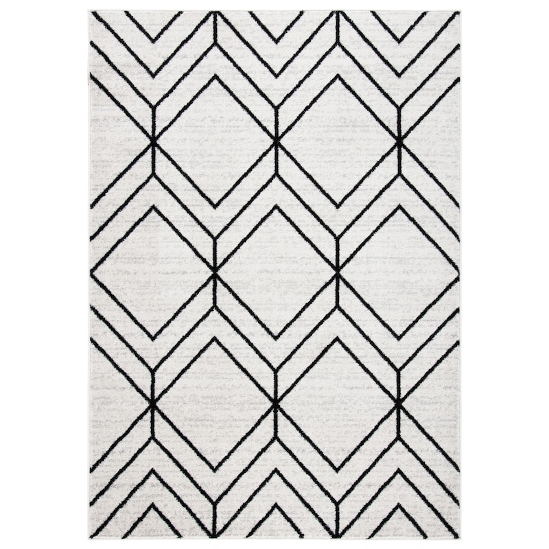 SAFAVIEH Adirondack Benilda Modern Geometric Rug - 4' Square - Light Grey/Black