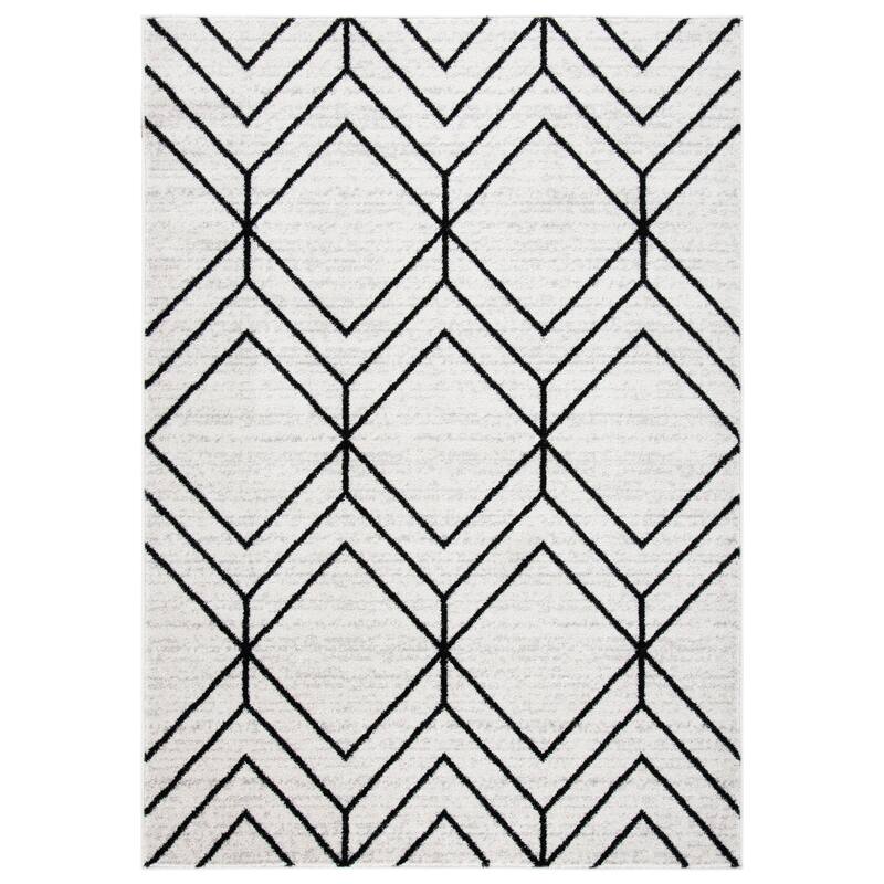 SAFAVIEH Adirondack Juvelina Modern Geometric Rug - 8' Square - Light Grey/Black