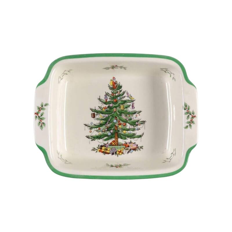 Spode Christmas Tree Rectangular Handled Dish