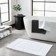preview thumbnail 1 of 4, Sophie Border Ultra-plush Chenille Non-Slip Cotton Bath Mat 17 x 24 - White