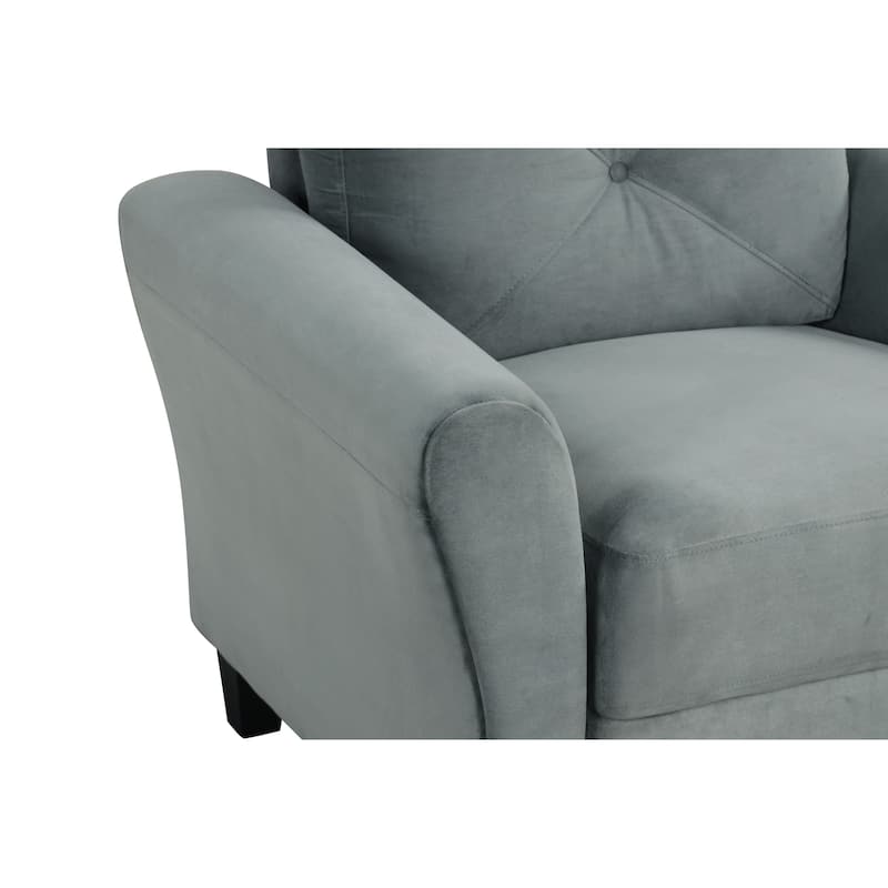 54" Grey Double Couch Comfortable Sectional Couches and Sofas for Living Room