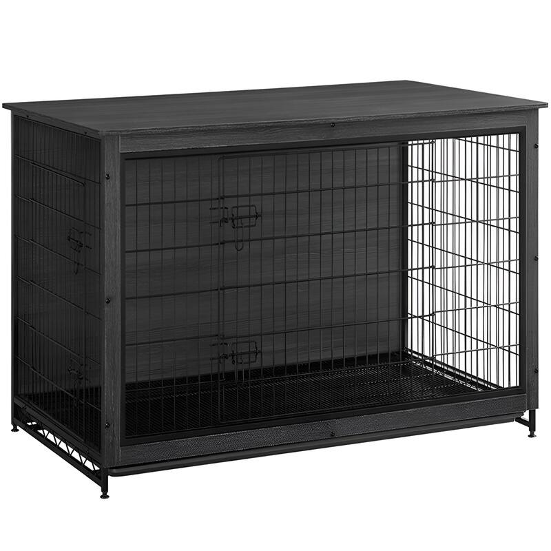 Wooden Dog Crate with Removable Tray, Indoor Pet Crate End Table