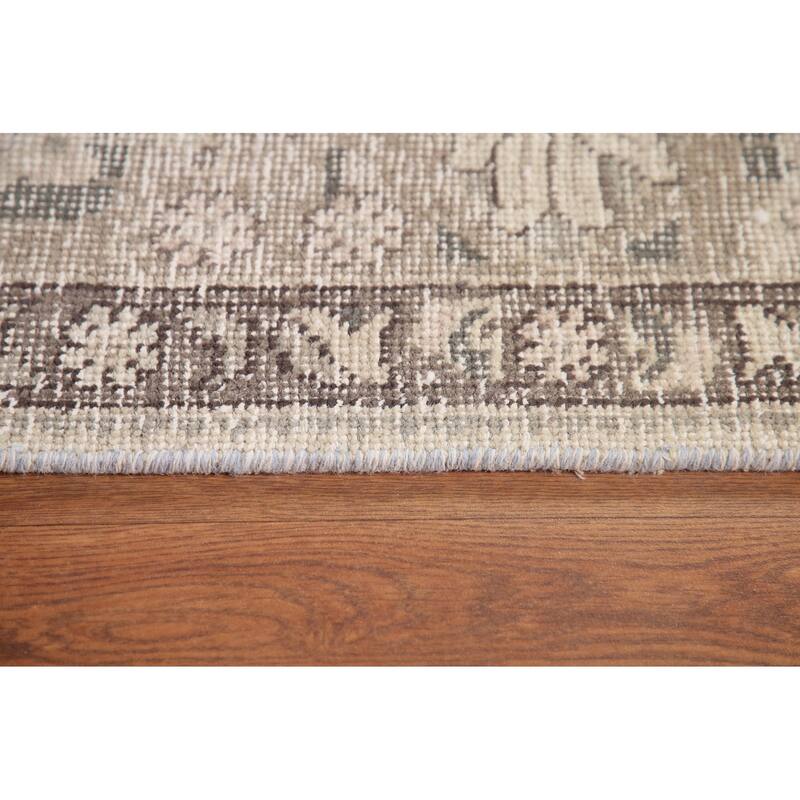 Distressed Tabriz Persian Antique Rug Handmade Oriental Wool Carpet - 6'7" x 9'2"